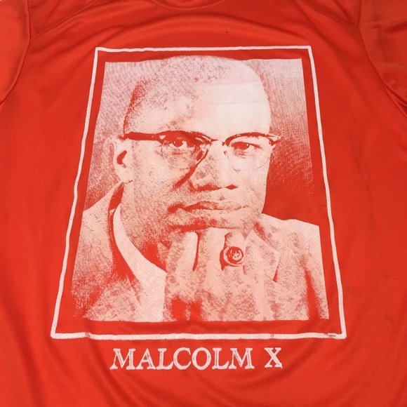 Malcolm X Orange Athletic T-Shirt By Any Means - Picture 2 of 7
